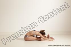 Underwear Gymnastic poses Woman White Moving poses Slim long brown Dynamic poses Academic